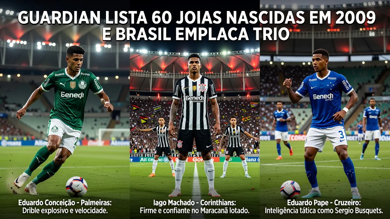Guardian lista 60 joias nascidas em 2009 e Brasil emplaca trio