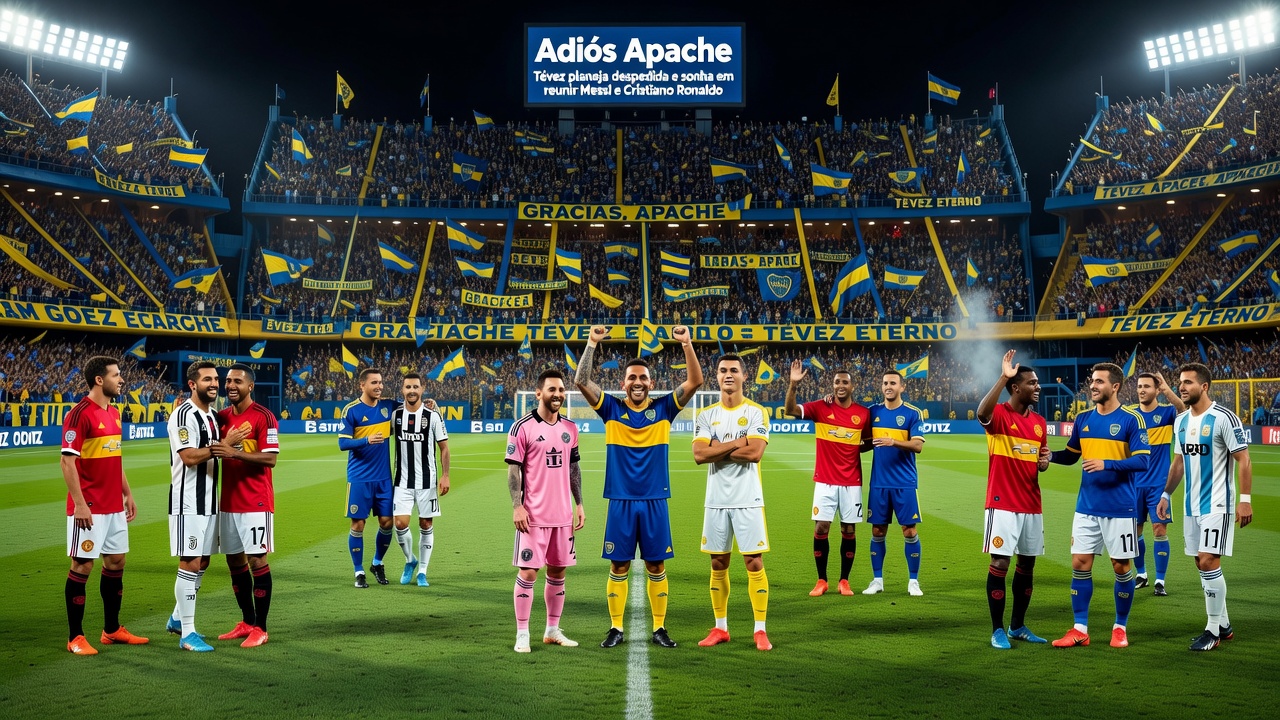 Tévez planeja despedida e sonha em reunir Messi e Cristiano Ronaldo